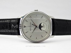 Master Ultra Thin Moon 1368420 SS ZF 1:1 Best Edition White Dial on Black Leather Strap V3 SA925 Super Clone