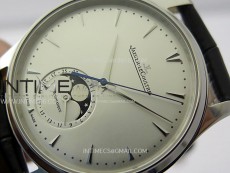 Master Ultra Thin Moon 1368420 SS ZF 1:1 Best Edition White Dial on Black Leather Strap V3 SA925 Super Clone