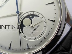 Master Ultra Thin Moon 1368420 SS ZF 1:1 Best Edition White Dial on Black Leather Strap V3 SA925 Super Clone