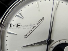 Master Ultra Thin Moon 1368420 SS ZF 1:1 Best Edition White Dial on Black Leather Strap V3 SA925 Super Clone