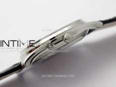 Master Ultra Thin Moon 1368420 SS ZF 1:1 Best Edition White Dial on Black Leather Strap V3 SA925 Super Clone