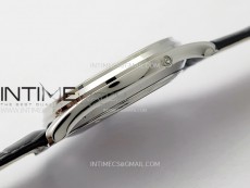 Master Ultra Thin Moon 1368420 SS ZF 1:1 Best Edition White Dial on Black Leather Strap V3 SA925 Super Clone