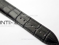Master Ultra Thin Moon 1368420 SS ZF 1:1 Best Edition White Dial on Black Leather Strap V3 SA925 Super Clone
