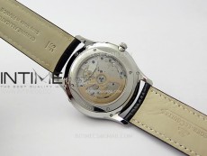 Master Ultra Thin Moon 1368420 SS ZF 1:1 Best Edition White Dial on Black Leather Strap V3 SA925 Super Clone
