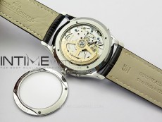 Master Ultra Thin Moon 1368420 SS ZF 1:1 Best Edition White Dial on Black Leather Strap V3 SA925 Super Clone