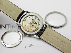 Master Ultra Thin Moon 1368420 SS ZF 1:1 Best Edition White Dial on Black Leather Strap V3 SA925 Super Clone