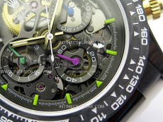 Daytona PVD Ceramic Bezel GETF Best Blacken Skeleton Blue Dial on Blue Rubber Strap SA4130