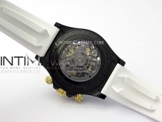 Daytona PVD Ceramic Bezel GETF Best Blacken Skeleton Blue Dial on Blue Rubber Strap SA4130