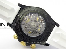 Daytona PVD Ceramic Bezel GETF Best Blacken Skeleton Blue Dial on Blue Rubber Strap SA4130