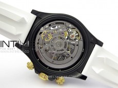 Daytona PVD Ceramic Bezel GETF Best Blacken Skeleton Blue Dial on Blue Rubber Strap SA4130