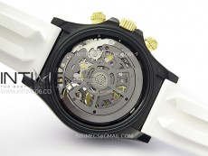 Daytona PVD Ceramic Bezel GETF Best Blacken Skeleton Blue Dial on Blue Rubber Strap SA4130