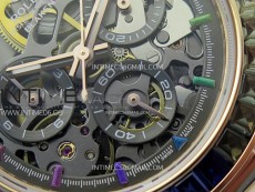 Blacken Daytona RG Rainbow Bezel GETF Best Edition Skeleton Dial on Rubber Strap SA4130
