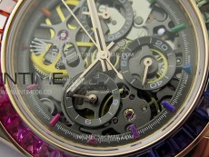 Blacken Daytona RG Rainbow Bezel GETF Best Edition Skeleton Dial on Rubber Strap SA4130