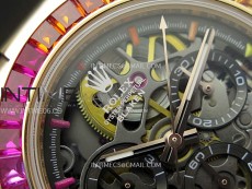 Blacken Daytona RG Rainbow Bezel GETF Best Edition Skeleton Dial on Rubber Strap SA4130