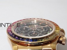 Blacken Daytona RG Rainbow Bezel GETF Best Edition Skeleton Dial on Rubber Strap SA4130