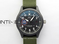 Mark XVIII Top Gun "SFTI" Black Ceramic IW324712 ZF 1:1 Best Edition on Green Nylon Strap A32111