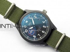 Mark XVIII Top Gun "SFTI" Black Ceramic IW324712 ZF 1:1 Best Edition on Green Nylon Strap A32111