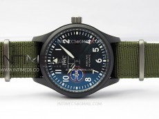 Mark XVIII Top Gun "SFTI" Black Ceramic IW324712 ZF 1:1 Best Edition on Green Nylon Strap A32111