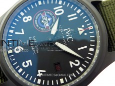 Mark XVIII Top Gun "SFTI" Black Ceramic IW324712 ZF 1:1 Best Edition on Green Nylon Strap A32111