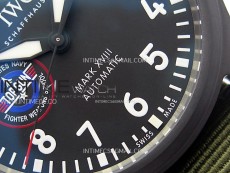 Mark XVIII Top Gun "SFTI" Black Ceramic IW324712 ZF 1:1 Best Edition on Green Nylon Strap A32111