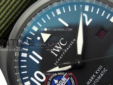 Mark XVIII Top Gun "SFTI" Black Ceramic IW324712 ZF 1:1 Best Edition on Green Nylon Strap A32111
