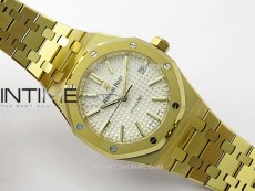 Royal Oak 37mm 15450 YG IPF 1:1 Best Edition Silver Dial on YG Bracelet SA3120 Super Clone