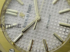 Royal Oak 37mm 15450 YG IPF 1:1 Best Edition Silver Dial on YG Bracelet SA3120 Super Clone