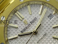 Royal Oak 37mm 15450 YG IPF 1:1 Best Edition Silver Dial on YG Bracelet SA3120 Super Clone