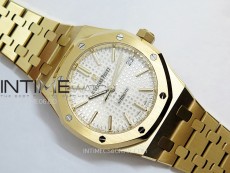 Royal Oak 37mm 15450 YG IPF 1:1 Best Edition Silver Dial on YG Bracelet SA3120 Super Clone