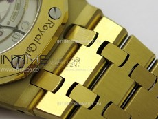 Royal Oak 37mm 15450 YG IPF 1:1 Best Edition Silver Dial on YG Bracelet SA3120 Super Clone