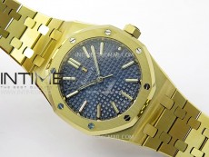 Royal Oak 37mm 15450 YG IPF 1:1 Best Edition Blue Dial on YG Bracelet SA3120 Super Clone