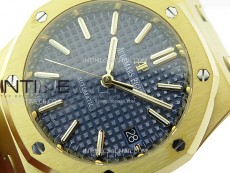 Royal Oak 37mm 15450 YG IPF 1:1 Best Edition Blue Dial on YG Bracelet SA3120 Super Clone