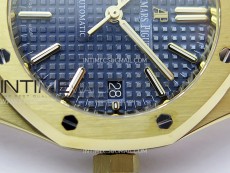 Royal Oak 37mm 15450 YG IPF 1:1 Best Edition Blue Dial on YG Bracelet SA3120 Super Clone