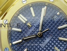 Royal Oak 37mm 15450 YG IPF 1:1 Best Edition Blue Dial on YG Bracelet SA3120 Super Clone