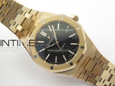 Royal Oak 37mm 15450 RG IPF 1:1 Best Edition Black Dial on RG Bracelet SA3120 Super Clone