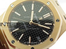 Royal Oak 37mm 15450 RG IPF 1:1 Best Edition Black Dial on RG Bracelet SA3120 Super Clone