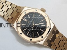Royal Oak 37mm 15450 RG IPF 1:1 Best Edition Black Dial on RG Bracelet SA3120 Super Clone