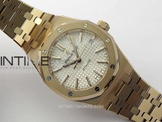 Royal Oak 37mm 15450 RG IPF 1:1 Best Edition Silver Dial on RG Bracelet SA3120 Super Clone
