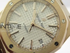 Royal Oak 37mm 15450 RG IPF 1:1 Best Edition Silver Dial on RG Bracelet SA3120 Super Clone