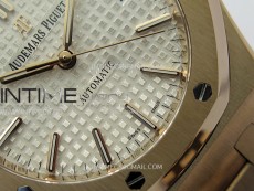 Royal Oak 37mm 15450 RG IPF 1:1 Best Edition Silver Dial on RG Bracelet SA3120 Super Clone