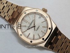 Royal Oak 37mm 15450 RG IPF 1:1 Best Edition Silver Dial on RG Bracelet SA3120 Super Clone