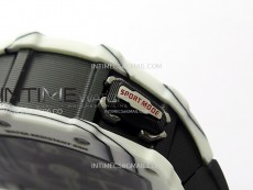 RM035-03 White Carbon/Blue Crown Z Factory Skeleton Dial on Black Rubber Strap Asian Skeleton movement