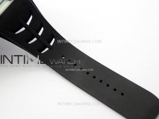 RM035-03 White Carbon/Blue Crown Z Factory Skeleton Dial on Black Rubber Strap Asian Skeleton movement