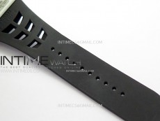 RM035-03 White Carbon/Blue Crown Z Factory Skeleton Dial on Black Rubber Strap Asian Skeleton movement