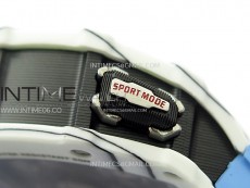 RM035-03 White Carbon/Blue Crown Z Factory Skeleton Dial on Blue Rubber Strap Asian Skeleton movement