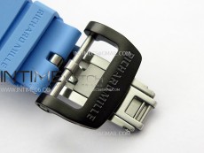 RM035-03 White Carbon/Blue Crown Z Factory Skeleton Dial on Blue Rubber Strap Asian Skeleton movement
