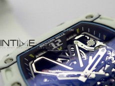 RM035-03 White Carbon/Red Crown Z Factory Skeleton Dial on White Rubber Strap Asian Skeleton movement