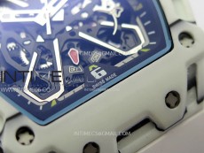RM035-03 White Carbon/Red Crown Z Factory Skeleton Dial on White Rubber Strap Asian Skeleton movement