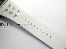 RM035-03 White Carbon/Red Crown Z Factory Skeleton Dial on White Rubber Strap Asian Skeleton movement