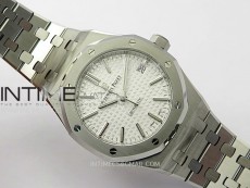 Royal Oak 37mm 15450 SS APSF 1:1 Best Edition Silver Textured Dial on SS Bracelet SA3120 Super Clone